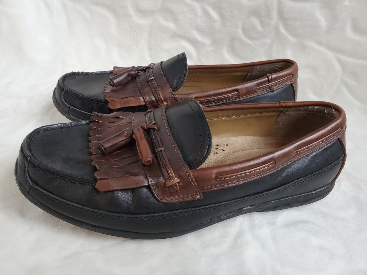 Dockers Mens 8M black brown leather tassel Kiltie Loafers  display picture 1