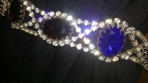 Runway Couture Lux Faceted Glass and Rhinestone Luxury belt 27 in - Picture 3 of 10