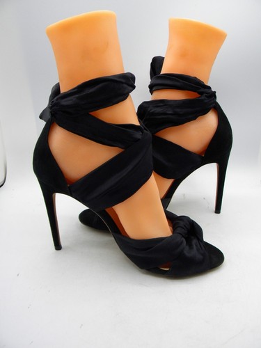 Alexandre Birman Black Tie-Up Sandals Heels Size EU 37.5 US 7 $595 - Picture 7 of 24
