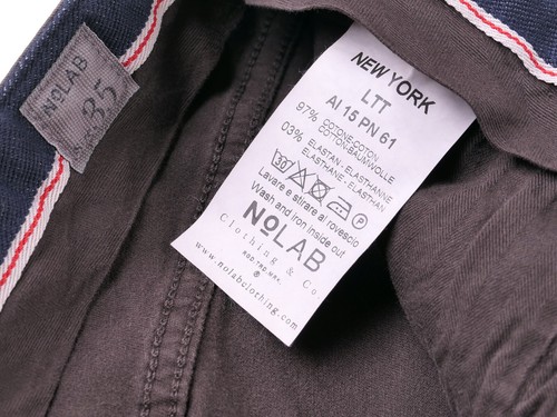NEW NoLab Clothing Made in ITALY Chocolate Brown Cotton 5 Pkt Pants 35 x 34 NWT - Picture 6 of 10