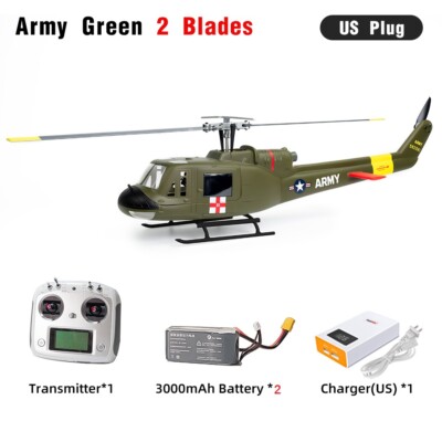 FlyWing UH1 V4 RC Helicopter Huey M10 GPS One Key Return Altitude Hold 2 Battery