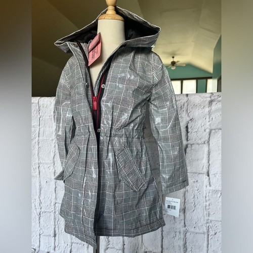 Urban Republic girls plaid hooded rain jacket new size 5/6 medium - Picture 4 of 7