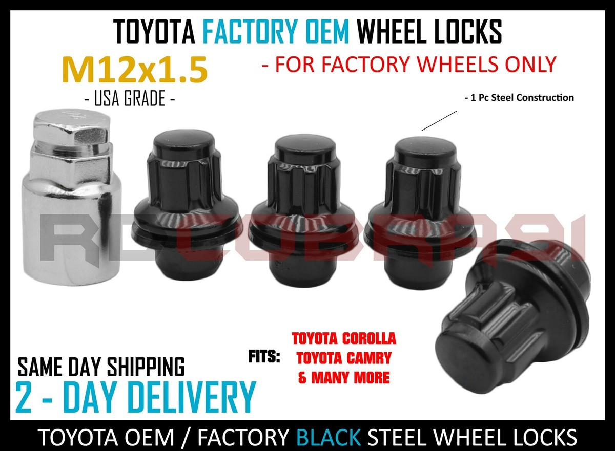 Factory Wheel Locks Black 4PC+ Key for 2005-2020 Toyota Camry SE-R