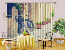 3D Bike Flower A4311 Transport Photo Curtain Window Blockout Fabric Amy 2023