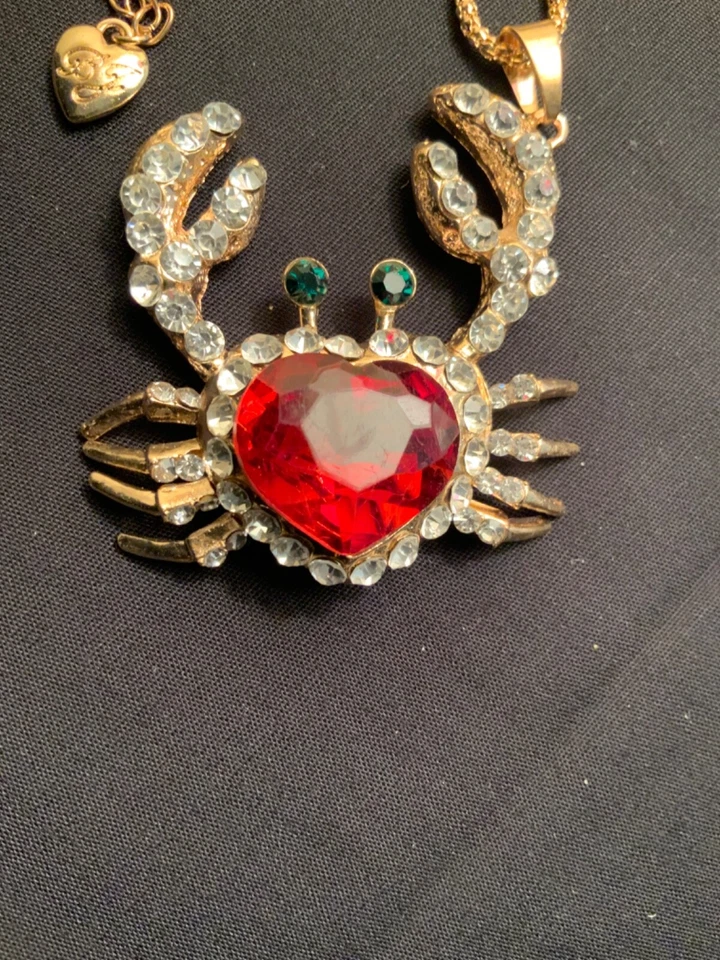 Betsey Johnson Huge Red Crystal Crab Pendant  - Image 4 of 4