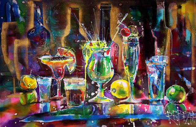#034;Bar" by contemporary Russian Ekaterina Rebezha. Wall Art Repro Canvas or Paper #034;Bar" by contemporary Russian Ekaterina Rebezha. Wall Art Repro Canvas or Paper