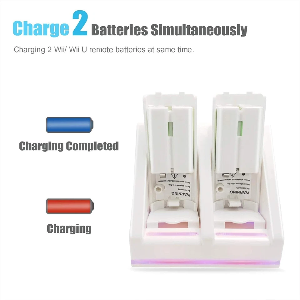 ✅New Rechargeable Battery Packs with Charger for Wii & Wii U Remote Controller - Image 4 of 4