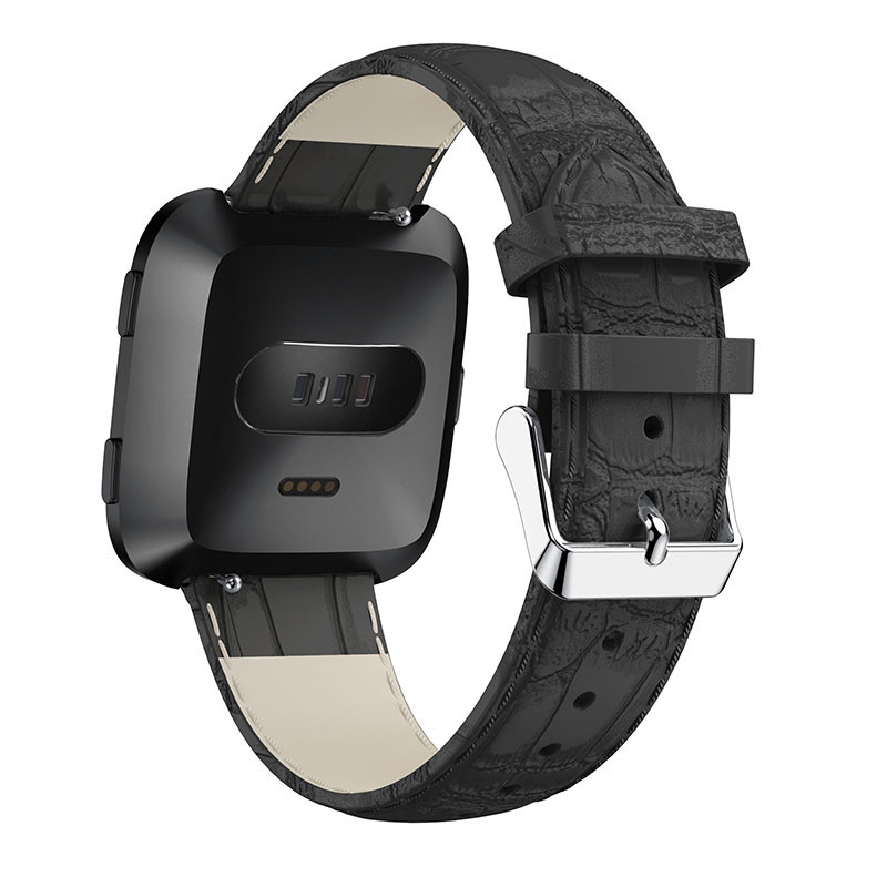 Versa Lite Watch Black Leather Straps Bracelet Amazon.com: Hepsun Compatible with Fitbit Versa Bands, 23mm  main image 2