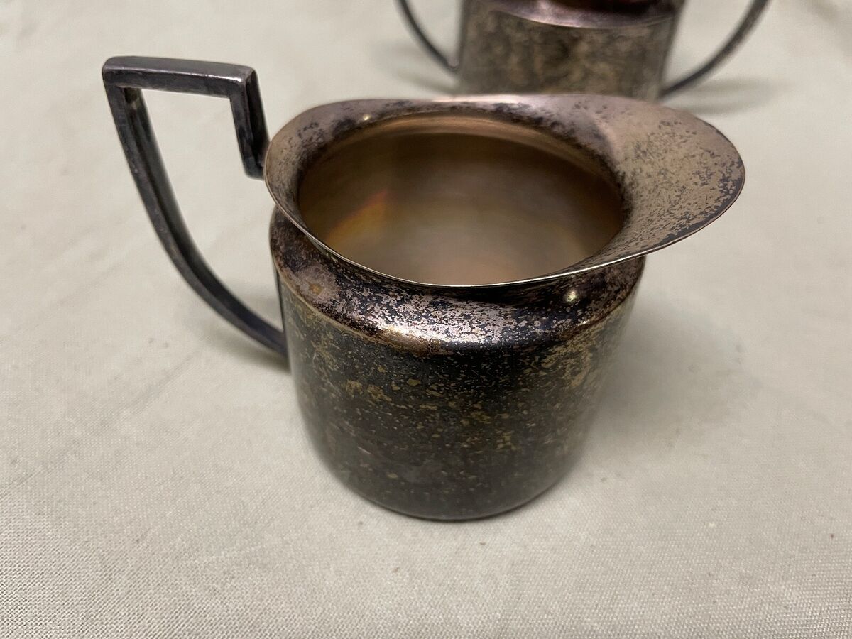 Vintage Apollo Sheffield BRS Nickel Silver Sugar And Creamer Vintage Apollo Sheffield BRS Nickel Silver Sugar And Creamer
