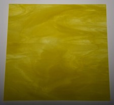 2020.30 CLEAR, SUNFLOWER YELLOW STREAKY 5" x 5" BULLSEYE 3mm THICK GLASS 90 COE