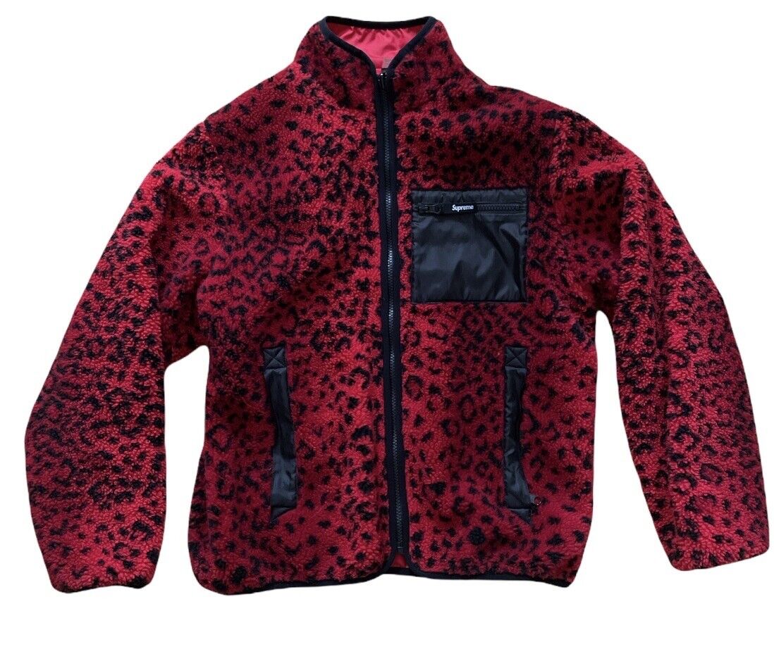 supreme leopard fleece reversible jacket Size Small F/W 17 supreme leopard fleece reversible jacket Size Small F/W 17