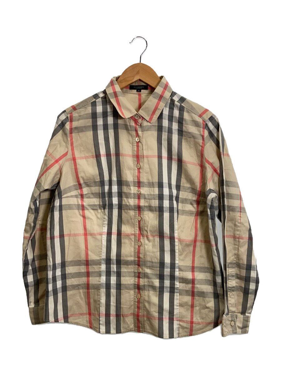 BURBERRY LONDON long sleeve shirt 48 cotton Beige check Used BURBERRY LONDON long sleeve shirt 48 cotton Beige check Used