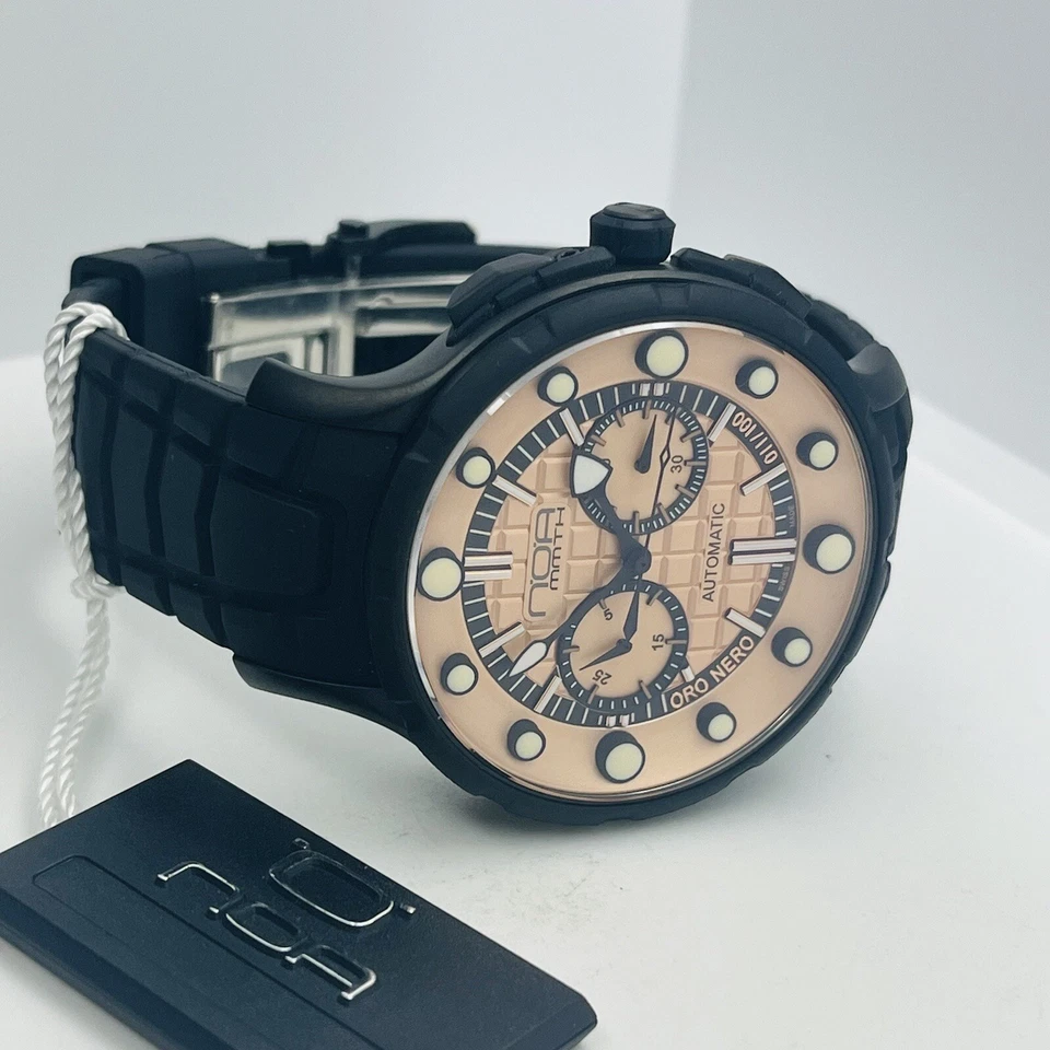 Nuevo Reloj Hombre NOA Mammoth Oro Nero Automático Suizo Edición Limitada MM03 $5500 Foto 2 de 4