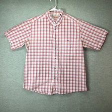 Wrangler Rugged Wear Western Short Sleeve Shirt XL Red Plaid Button Up