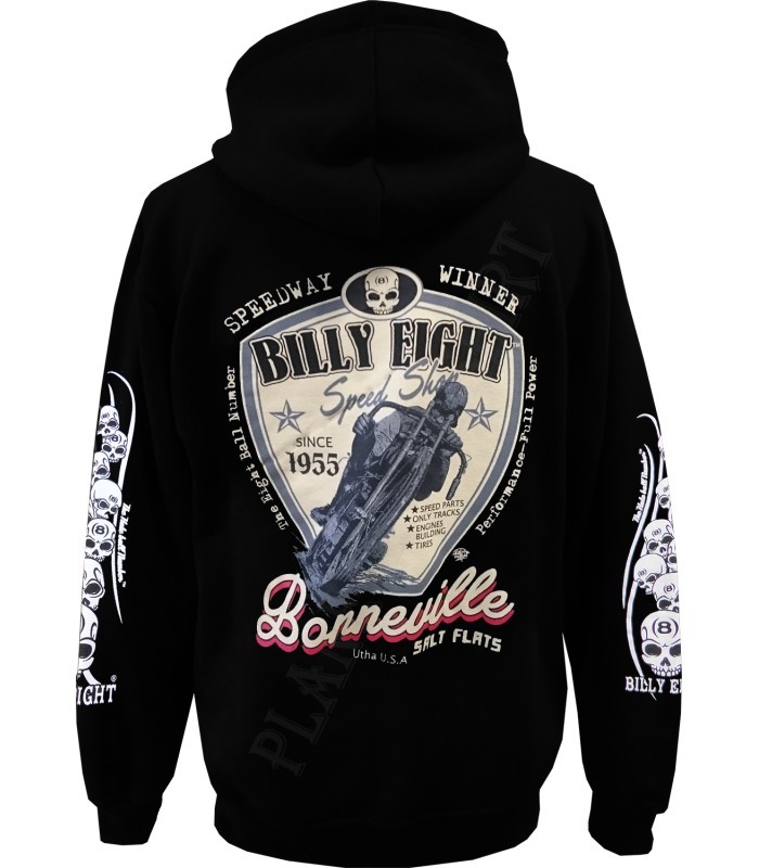 Sweat à capuche zippé Billy Eight Bonneville homme en coton noir