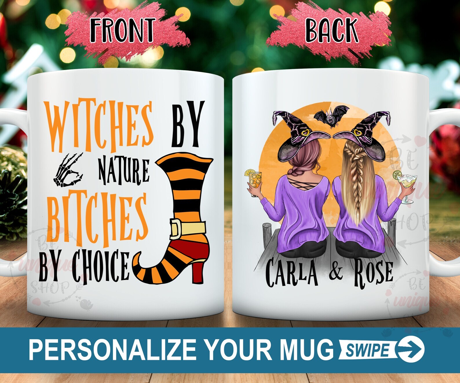 Witches By Nature Bitches By Choice Personalized Mug Halloween Gift Witchy