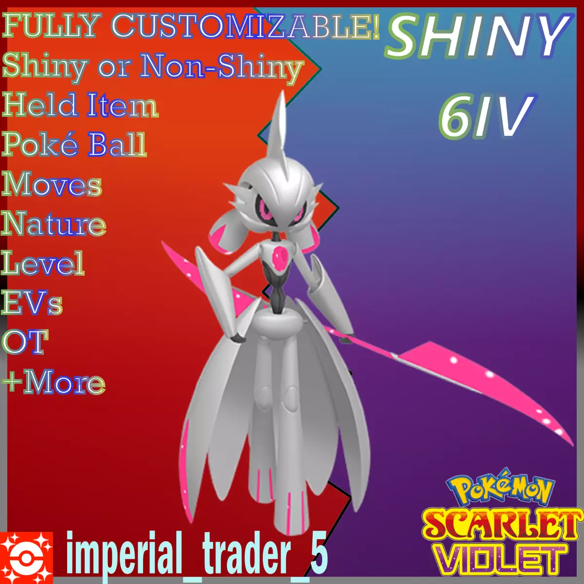 6IV Shiny Gardevoir Pokemon Scarlet and Violet