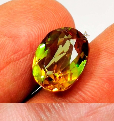 Piedra preciosa suelta natural de corte ovalado certificada andaluza bicolor 11,10 quilates que cambia - Imagen 4 de 6