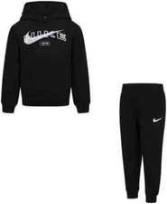 NIKE Boys Hoodie Sweatshirt & Joggers Sweat Pants 2 Pc Fleece Set Size 5-6 yrs