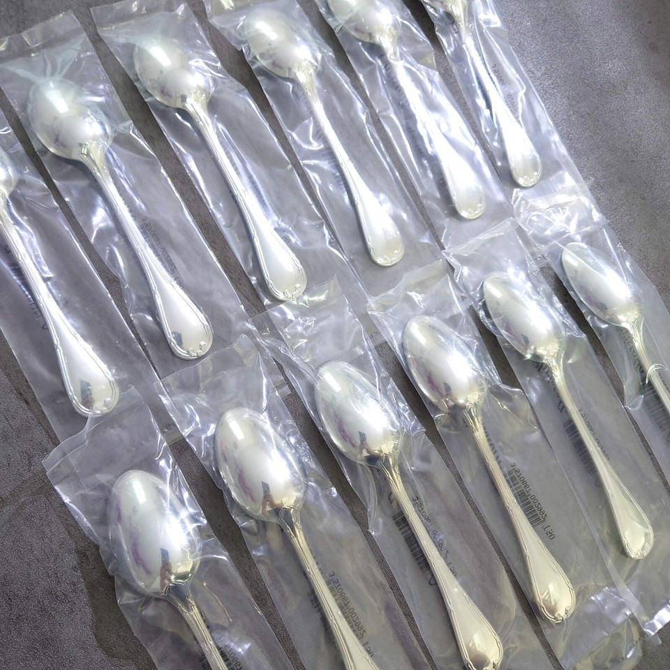 Christofle Rubans Coffee Spoon Unopened 12pcs Silverplate Flatware