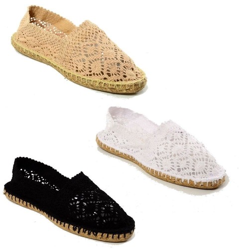Espadrillas Pizzo Donna Scarpe Tela Corda Canvas Ciabatte da Mare  Espadrillos | eBay