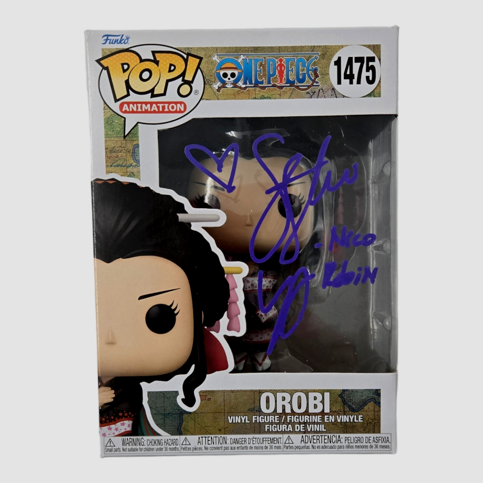 Stephanie Young Firmado Funko Orobi Una Pieza Nico Robin Pop Autógrafo Certificado de Autenticidad JSA 99