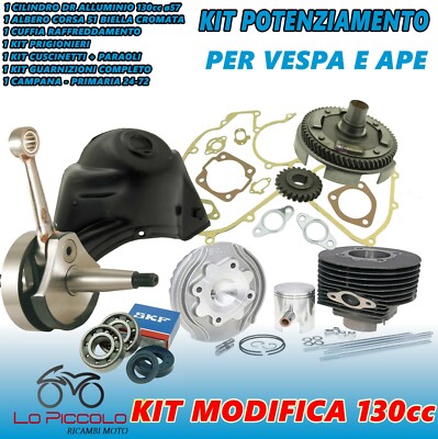RACING CYLINDER MODIFICATION 130 POLINI CRANKSHAFT BELL VESPA 50 SPECIAL R L N