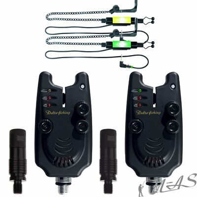 Spar Set 2x Delta Fishing Bissanzeiger Nachtlicht & 2 Quick Release & 2 Hänger