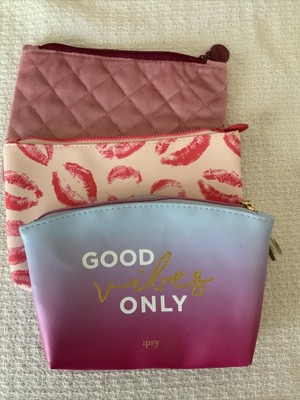 Ipsy Glam Bag Lot of 3 Zipper Makeup Cosmetic Bags Empty