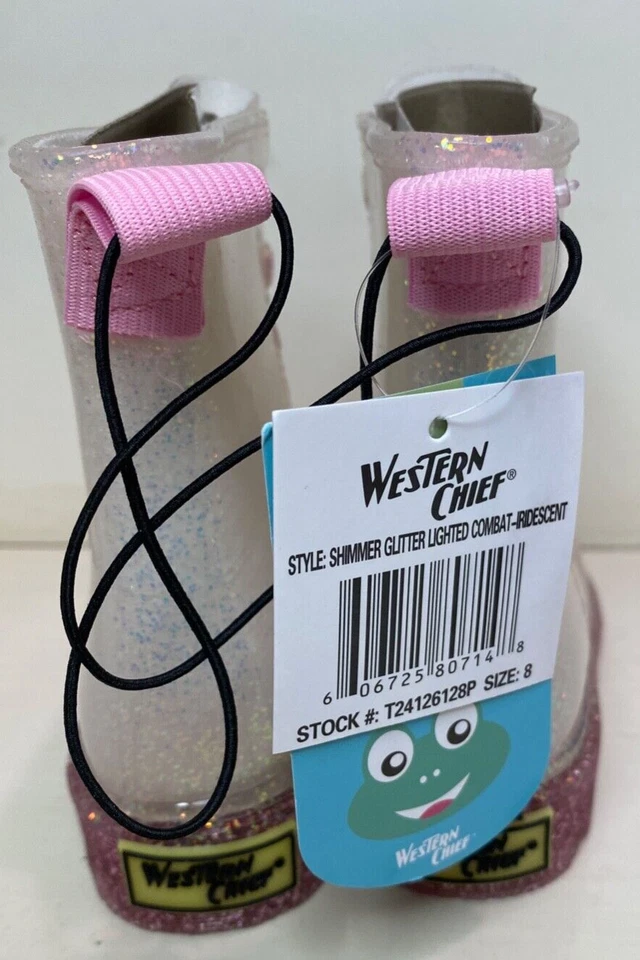 Botas de lluvia de combate impermeables con brillo iridiscente Western Chief para niñas 8 Foto 4 de 4