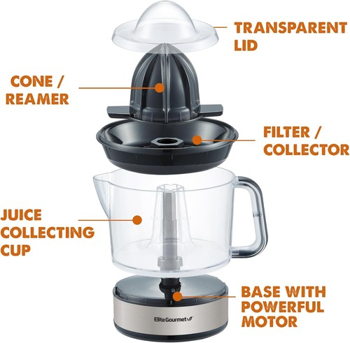 Elite Gourmet ETS623 BPA-Free Electric Citrus Juicer Compact 24ozLarge Volume - Picture 2 of 2