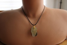 Kauai Creations White Gold Wrapped In Green Sea Glass Necklace