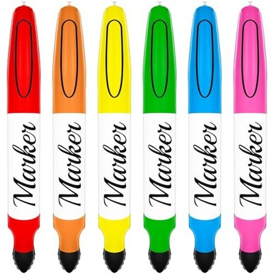  Pcs 43.3 Inch Jumbo Inflatable Markers Balloons Large Blow up 6 Colorful