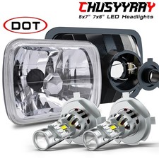 Pair 5X7 7x6 LED Headlights Hi Low Beam For International IHC 9200 9900 9400i