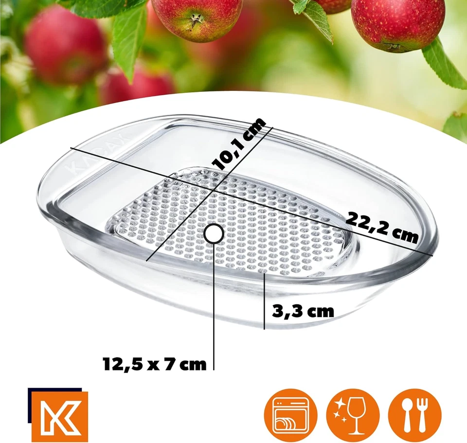 Grattugia in Vetro per Frutta E Verdura, Grattugia Manuale per Mela, Perfetta pe - Immagine 3 di 4