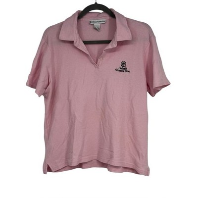 Women s Holland America Line Size XXL Pink Cotton Short Sleeve Polo Shirt