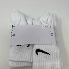 Nike Everyday Cushioned Crew Socks 6-Pair - White/Black, Youth S 3Y-5Y