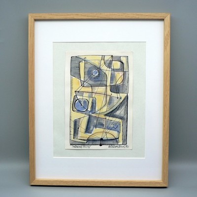 WILLIAM BLACK (1970) ANGEBUNDENE FORMEN TUSCHWASCHMALEREI ABSTRAKT ST IVES MODERNIST