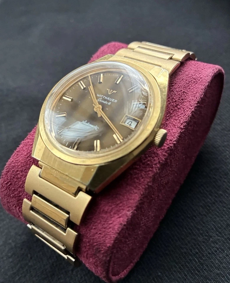Редкие винтажные мужские автоматические часы WITTNAUER Geneve C11KAS-1 дата швейцарские 1970-е - Изображение 3 из 4