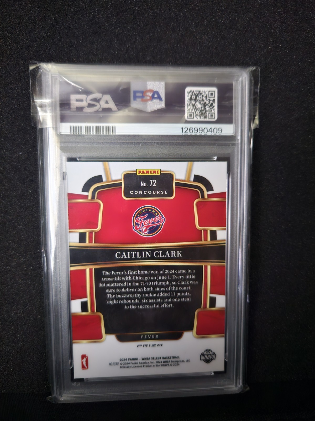 2024 Panini Select WNBA - Concourse Caitlin Clark #72 Pink Ice Prizm (RC) PSA 9 view 2