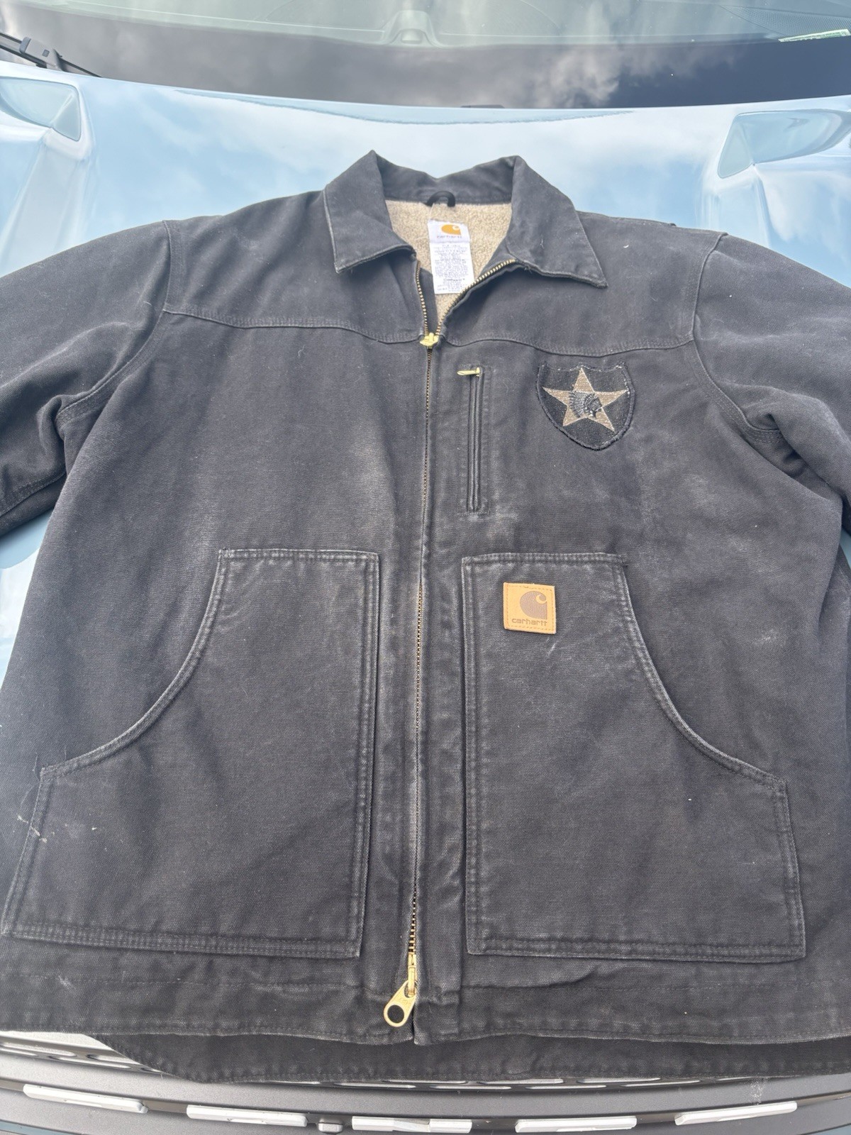 1994 XL Black Carhartt Jacket with US Army Patch