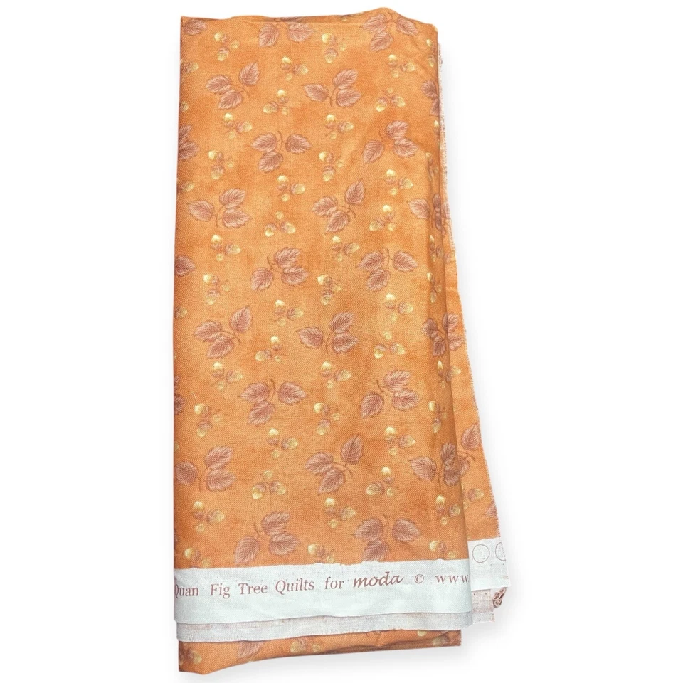 Moda Fig Tree Quilts Cornucopia Orange Floral Cotton Fabric 20x44 Quilt Craft - Image 2 of 3