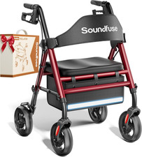 Walkers for Seniors, Rollator Walker with Seat, 8" All Terrain Wheels, Double Su