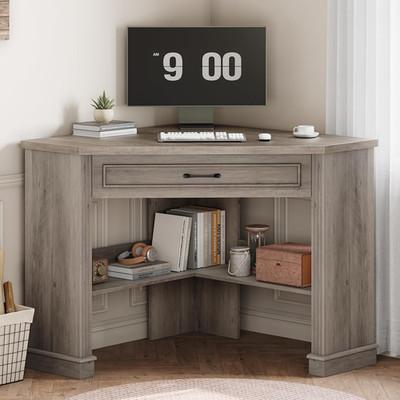 SEDETA 31.5'' Small Corner Desk, Corner Desk for Small Space, Farmhouse Computer 