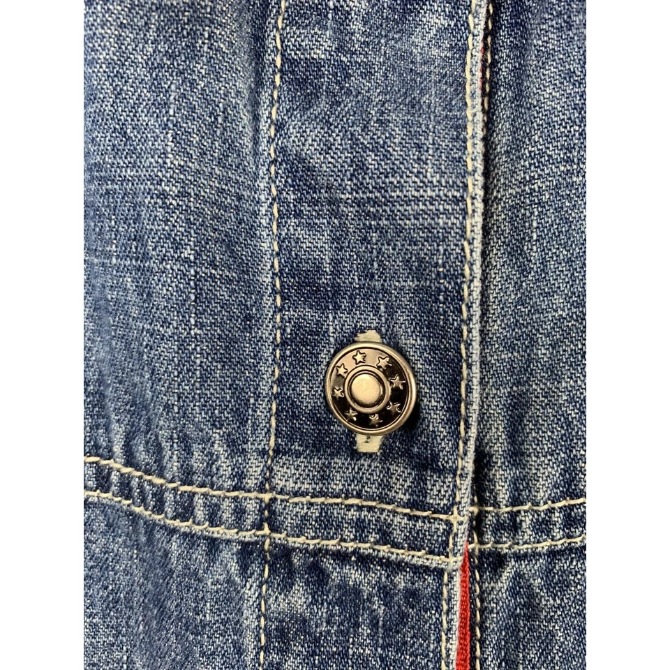 Chaqueta vaquera Norton Studio mujer talla grande 16 azul rojo blanco botones Foto 2 de 4