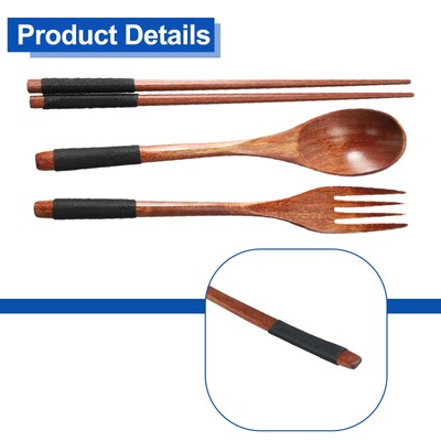 3 teiliges Holzbesteck Set aus hochwertigem Naturholz robust und nachhaltig