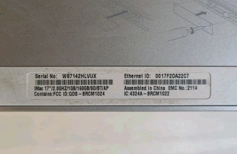 Apple iMac G5 2 GHz 1GB 17in EMC 2114 160GB Storage, Pro Keyboard, Screen Lines - Image 2 of 4