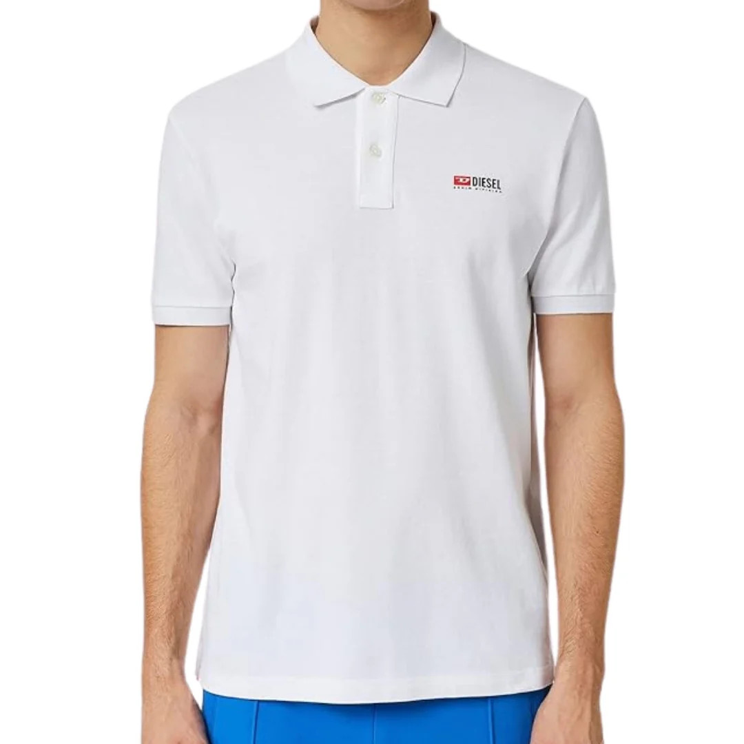 Diesel T-Smith-Div-New D Logo Racing White Polo Shirt 19290₽