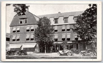 Brandon Inn Vermont 1912 Postcard Vintage Cars Everest VT Posted