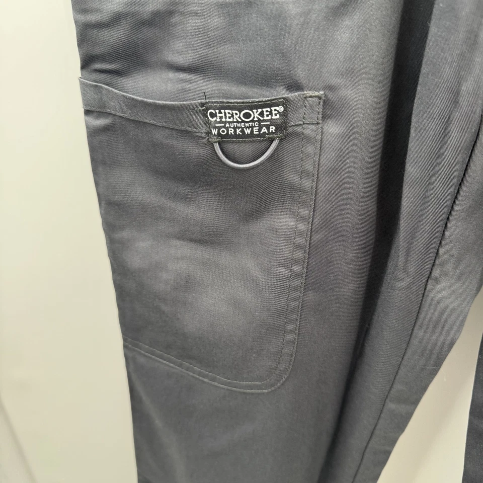 Pantalones Médicos Cherokee Workwear Para Mujer XS Peltre Cordón Pierna Recta Enfermería Foto 4 de 4